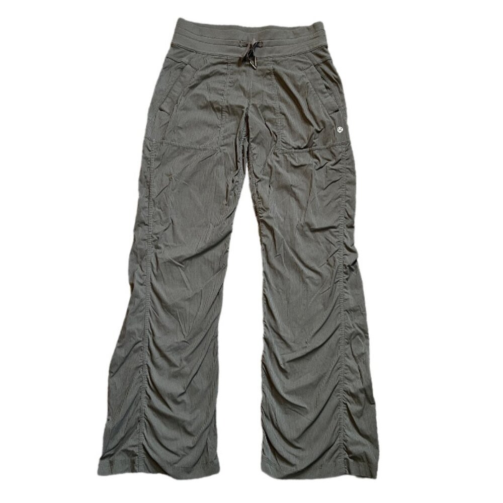 Lululemon Studio Pant Unlined 30" Olive Stripe Size 4
